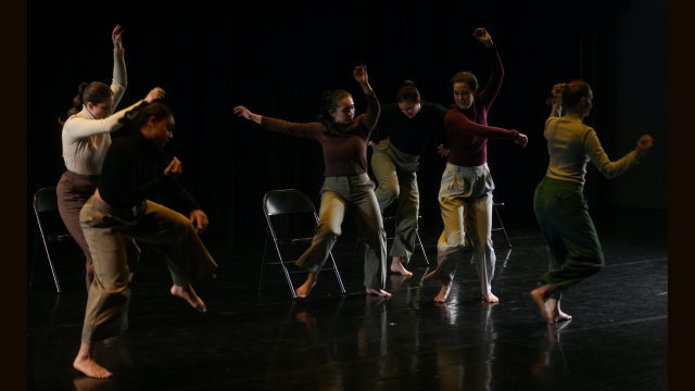 Group dancing on stage