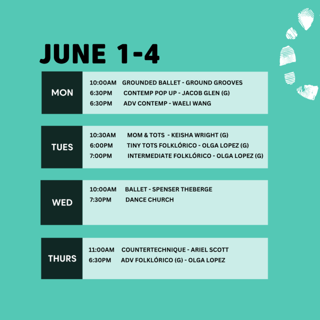 SCHEDULE JUNE 1