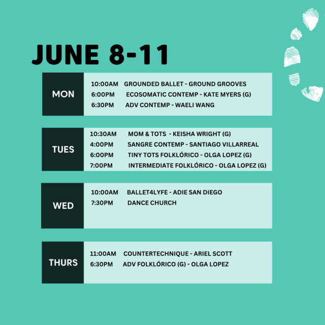 SCHEDULE JUNE 8