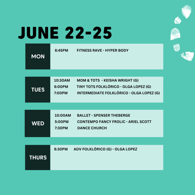 SCHEDULE JUNE 22