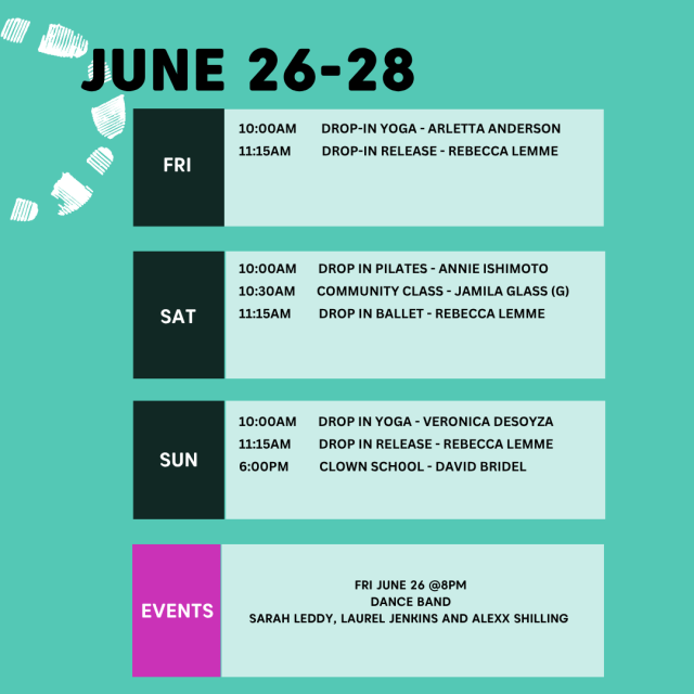 SCHEDULE JUNE 26