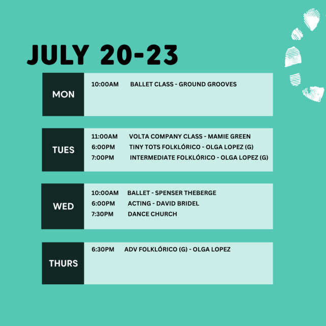 SCHEDULE JULY 20