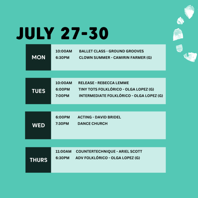 SCHEDULE JULY 27