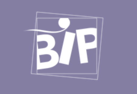 a text logo in white with the letters "BIP" and a purple background